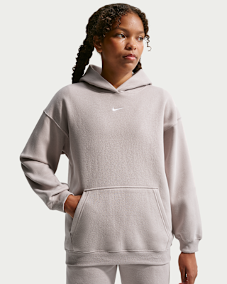 Nike Sportswear Studio Fleece Girls' Oversized Pullover Hoodie